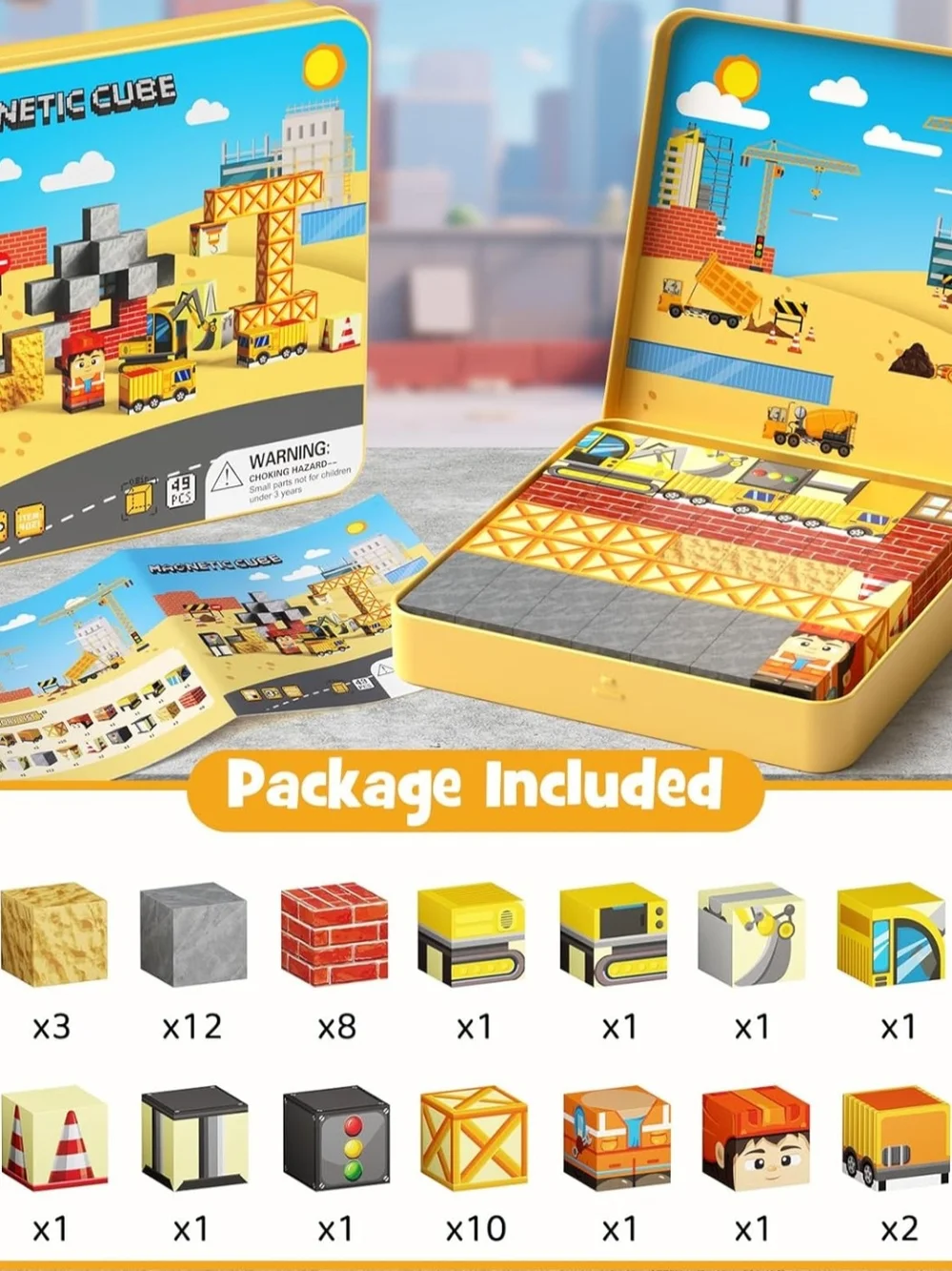 MEIQ 49pc Magnetic Construction Building Cubes